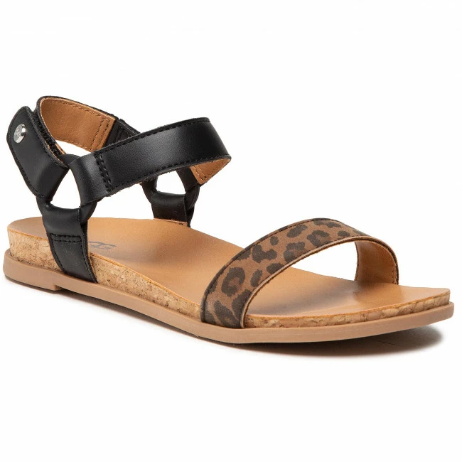 Sandals UGG - K Rynell Leopard 1117419K Tan Brown, Black 1 Sandals UGG - K Rynell Leopard 1117419K Tan Brown, Black