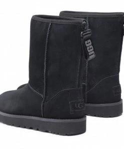 Footwear UGG - W Classic Short Logo Zip 1122672 Blk Black -Cheap Zaxy Store 0000208955201 02 pa