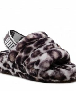 Slippers UGG - W Fluff Yeah Slide Panthr Print 1120903 Sygr Brown