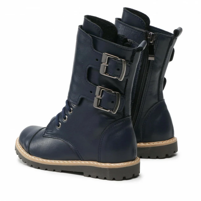 Jackboots Knee High Boots ZARRO - D140 Navy Blue Navy Blue 3 Jackboots Knee High Boots ZARRO - D140 Navy Blue Navy Blue - Image 3