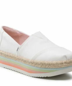 Espadrilles TOMS - Alpargata Platform Rope High 10017839 White/Canvas/Rainbow Eva White