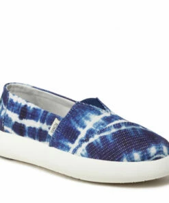 Flats Shoes TOMS - Alpargata Mallow 10017835 Navy Batik Tie/Dye Crochet Navy Blue
